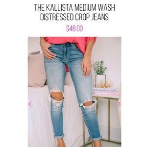 Pink Lily Distressed Jeans